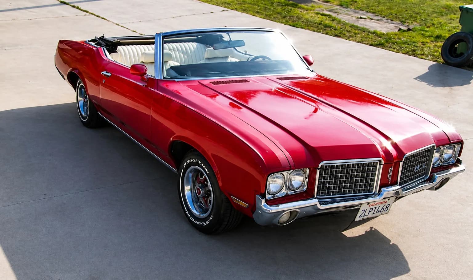 Big Lit’s former red 1972 Oldsmobile Cutlass convertible with white seats